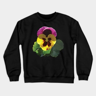 Purple and Yellow Pansy Crewneck Sweatshirt